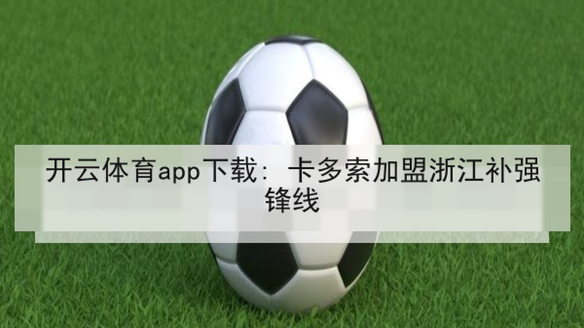 开云体育app下载: 卡多索加盟浙江补强锋线